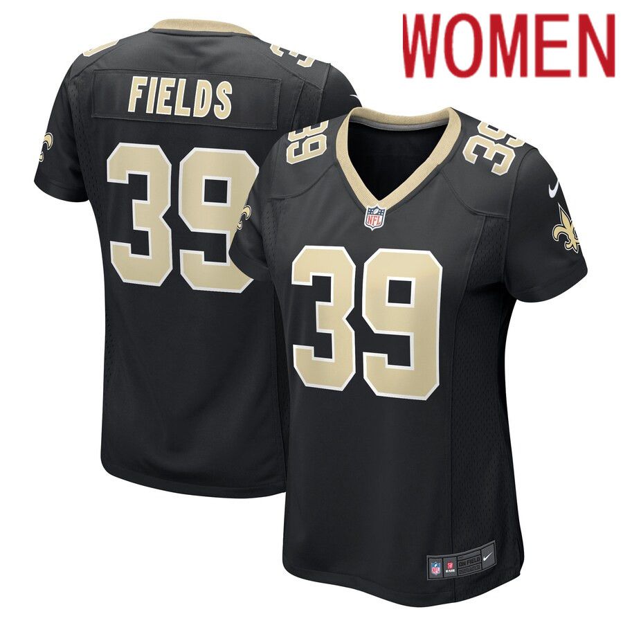 Women New Orleans Saints #39 DaMarcus Fields Nike Black Game Player NFL Jersey